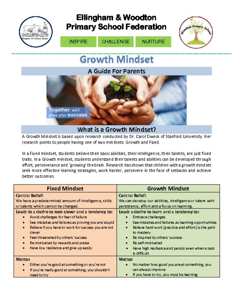 thumbnail of Growth Mindset Guide For Parents