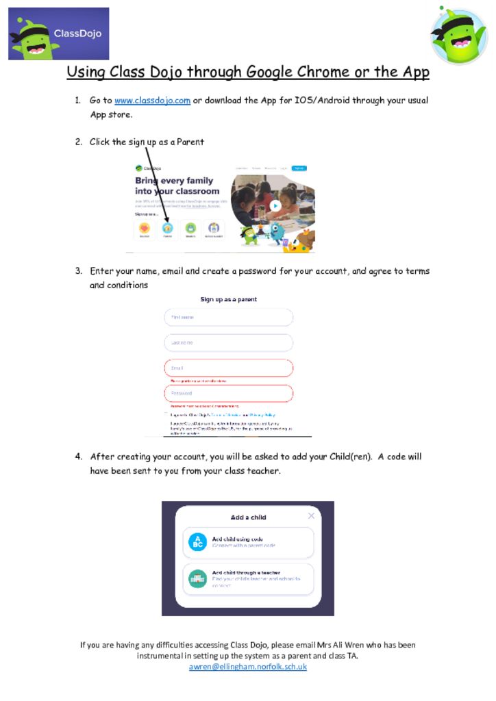 thumbnail of Parent Guide – Class Dojo App & Chrome
