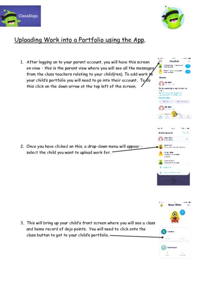 thumbnail of Parent Guide – Uploading to portfolio using App