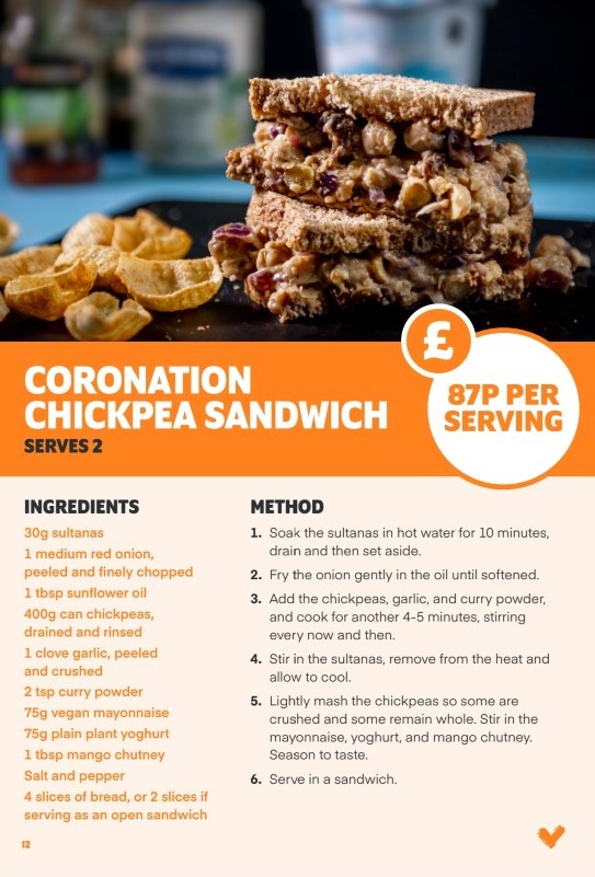 Coronation Chickpea Sandwich