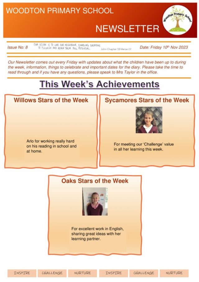 thumbnail of Woodton Newsletter Nov 10th 2023